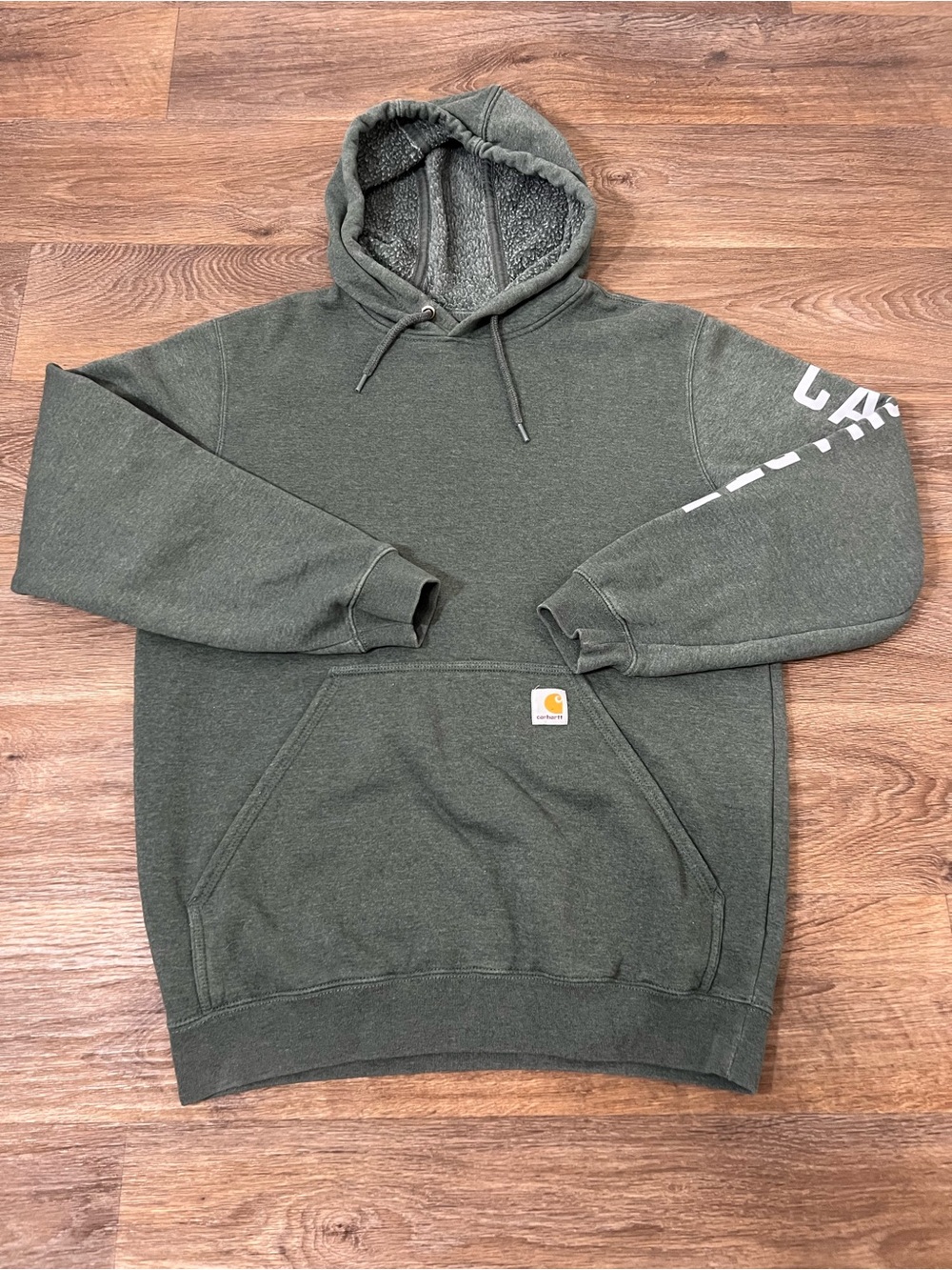 Carhartt Dark Olive Green Sherpa-Lined Pullover Hoodie /A806